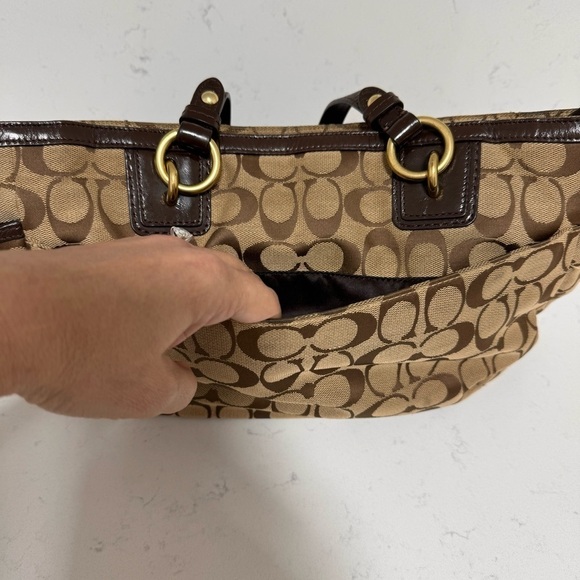 Coach Gallery Signature  zip Tote shoulder Bag purse large - Picture 12 of 13